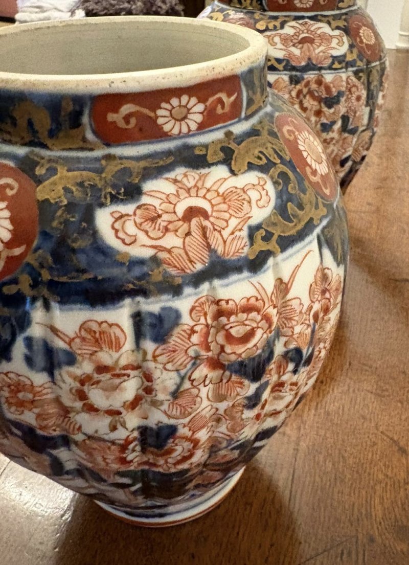 Pair of Quality Antique Japanese Imari Lidded Vases
